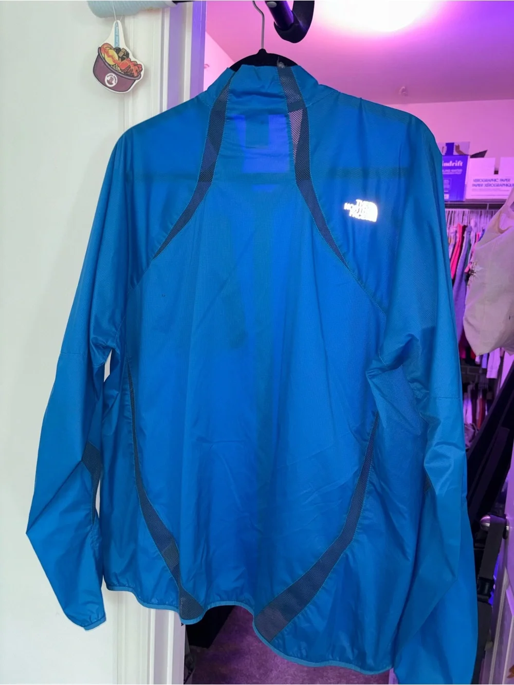 The North Face Men's Bright Blue Windbreaker with Dark Blue Panels